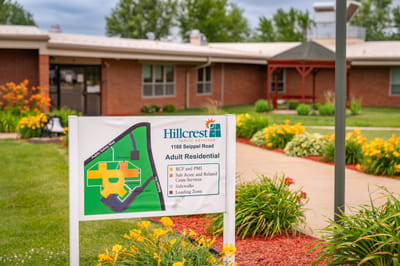 Signage directing to Adult Residential at Hillcrest Family Services