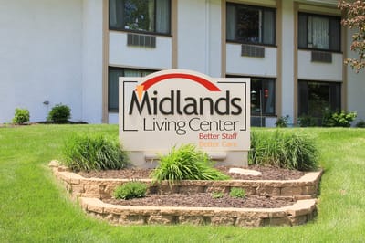 Sign for Midlands Living Center at the facility entrance
