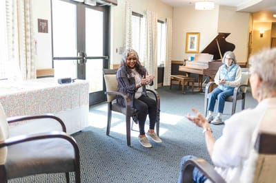 Residents participating in a group activity