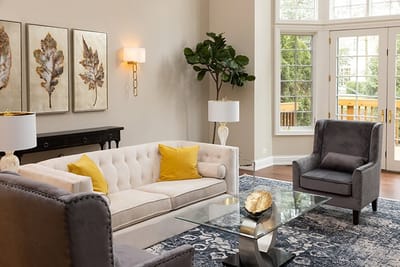 Welcoming common area with cozy seating and natural light