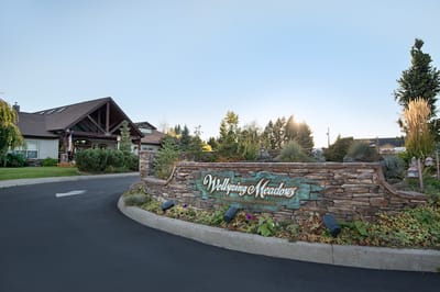 Exterior view of Wellspring Meadows facility entrance