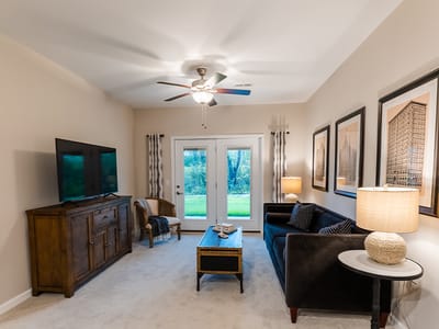 Cozy living room in a senior care facility