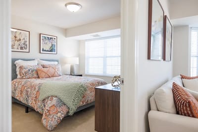 A cozy private resident room with stylish decor
