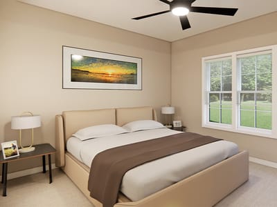 Well-furnished resident room with natural light