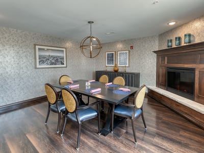 Dining area with a modern table setting