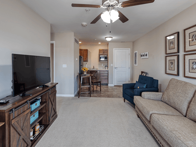 Interior view of a cozy resident living space
