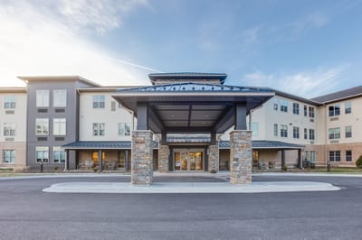 Exterior view of the Silver Birch of Mishawaka entrance