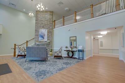 Interior view of a welcoming reception area