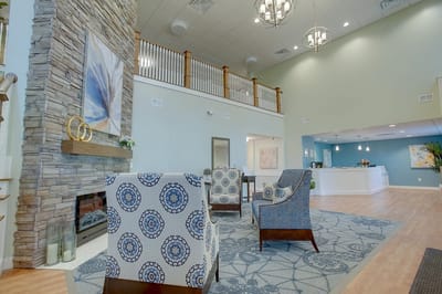 Interior of a common area in a senior living facility