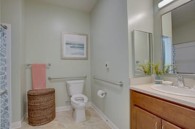 Clean bathroom with modern fixtures