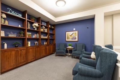 Cozy common area with comfortable seating and decor