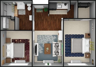 Architectural floor plan of resident suites