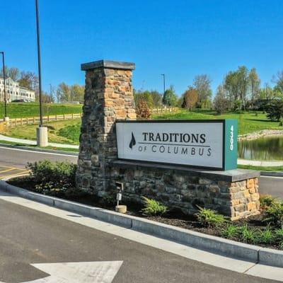 Entrance sign at Traditions of Columbus facility