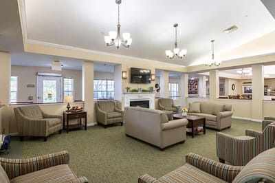 Cozy sitting area in a senior living community