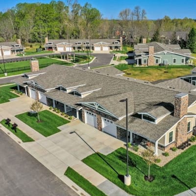 Aerial view of the facility's exterior and grounds