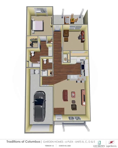 Architectural floor plan of a unit layout
