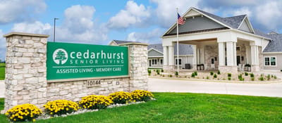 Exterior view of Cedarhurst senior living facility