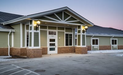 Front entrance of Hansen House facility