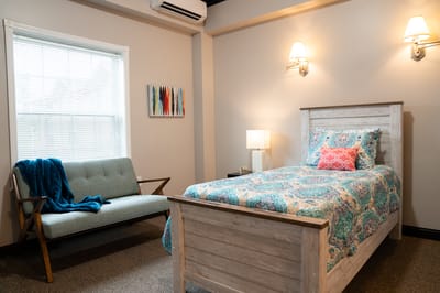 Cozy bedroom in an assisted living facility