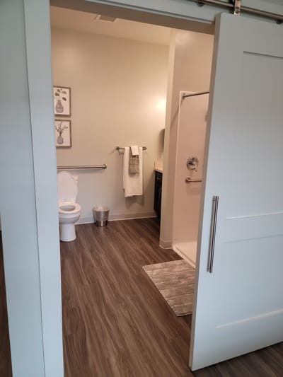 Clean bathroom interior with modern fixtures