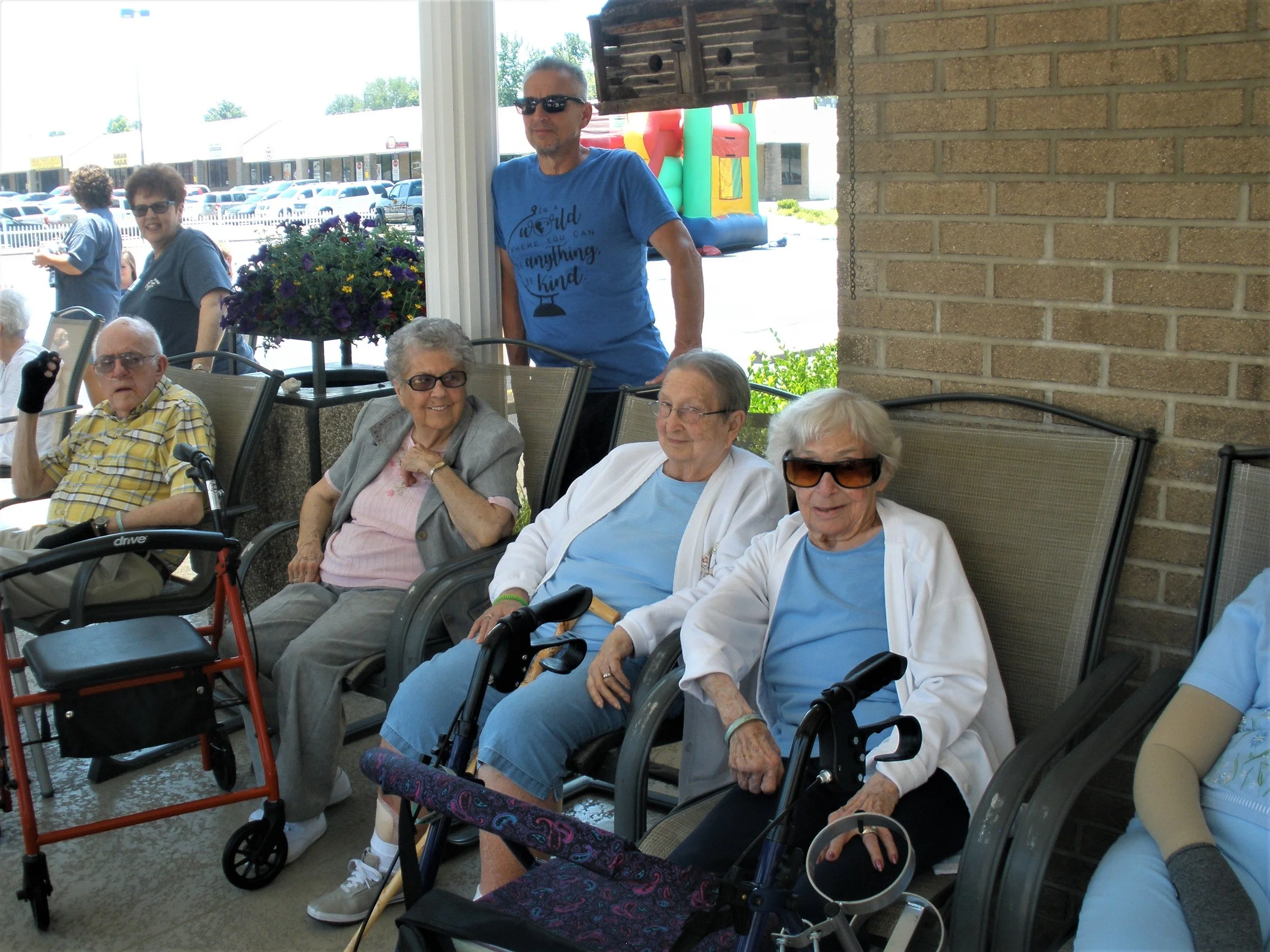 Residents enjoying time outdoors on a sunny day