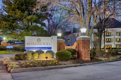 Exterior view of Richmond Place Senior Living facility sign