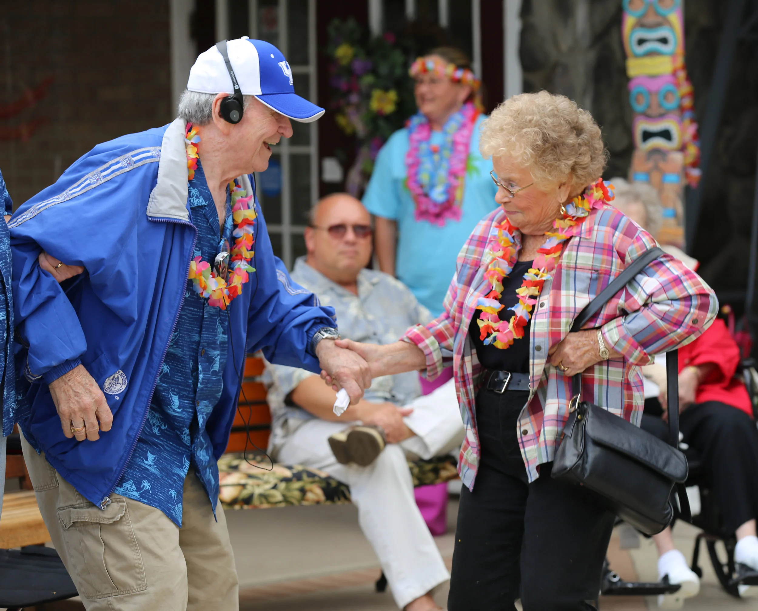 Residents enjoying a lively outdoor event together