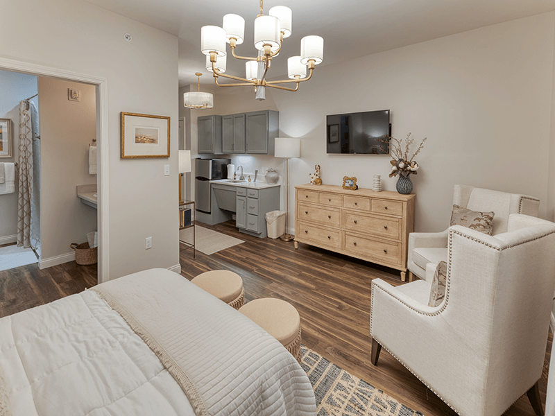 A well-furnished private resident room