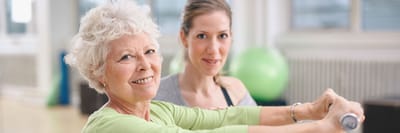 St. Joseph of Harahan, Nursing Home in Harahan, LA — Seniors participating in a fitness class with an instructor