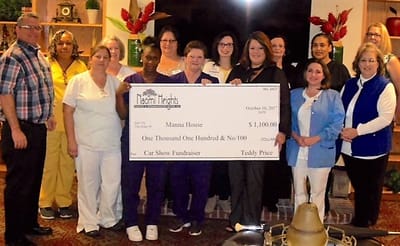 Staff and residents at a fundraising event