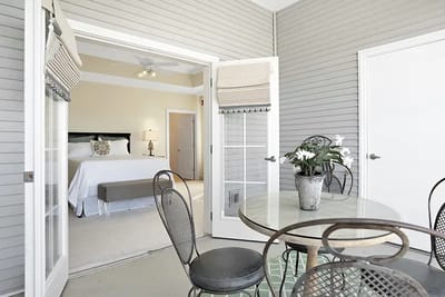 Interior view of a resident room with seating area