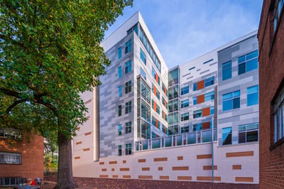 Exterior view of a modern assisted living facility
