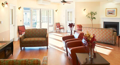 Bright common area with comfortable seating