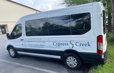 Transport vehicle for Cypress Creek senior living facility