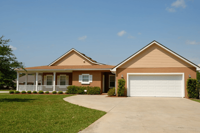 Exterior view of a single-story residential building