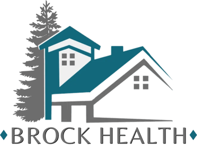 Logo featuring a house and tree design.
