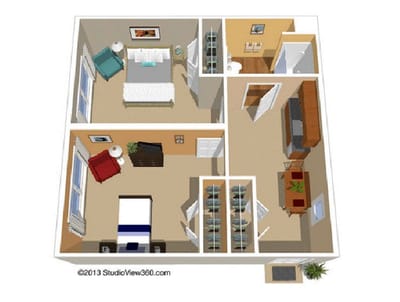 Architectural floor plan of a residential unit