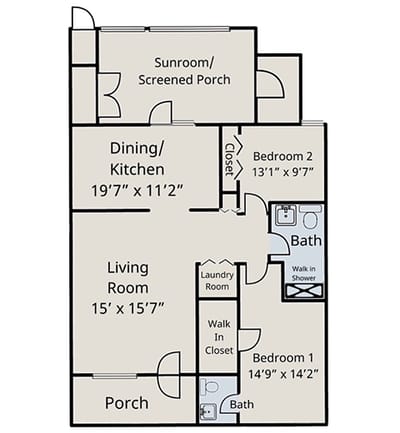 Architectural floor plan of a residence