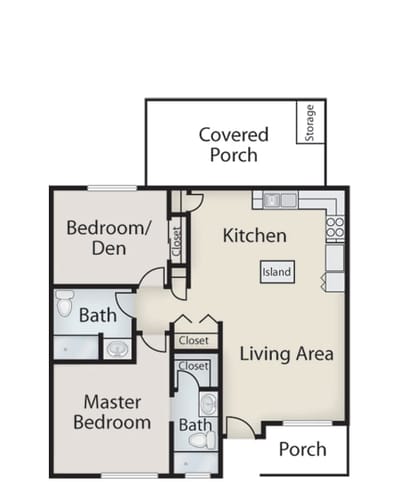 Architectural floor plan of a living space