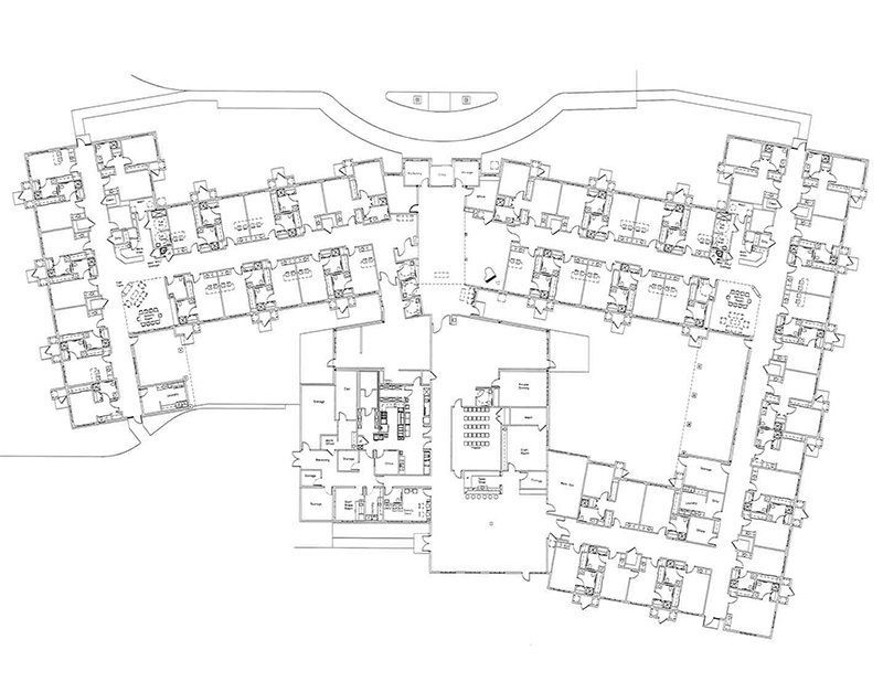 Architectural floor plan of the facility layout