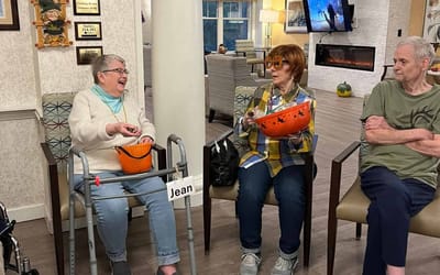 Residents enjoying an activity in a common area