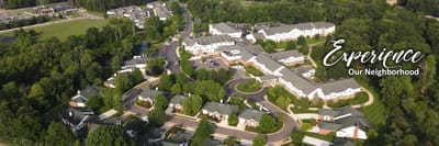 Aerial view of The Meadows at Silver Maples campus