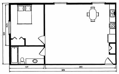 Architectural floor plan layout of a unit