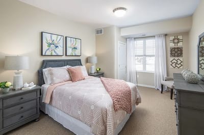 A well-decorated private resident room