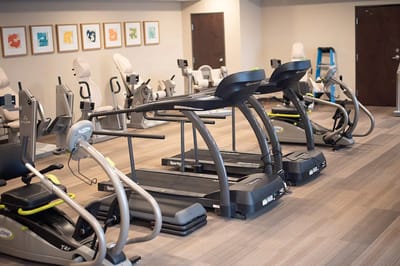 Interior view of a fitness room with equipment