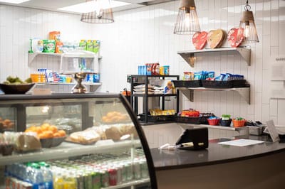 Interior view of a snack area in the facility