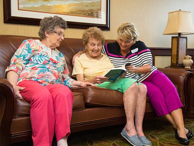 Residents enjoying time together in a common area