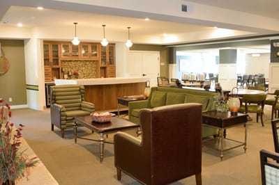 Interior of a common area with chairs and decor