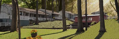 Outdoor view of facility with trees and buildings
