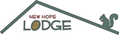 The Lodge Of New Hope LLC, assisted living in New Hope, MN — Logo featuring a squirrel and woodland elements